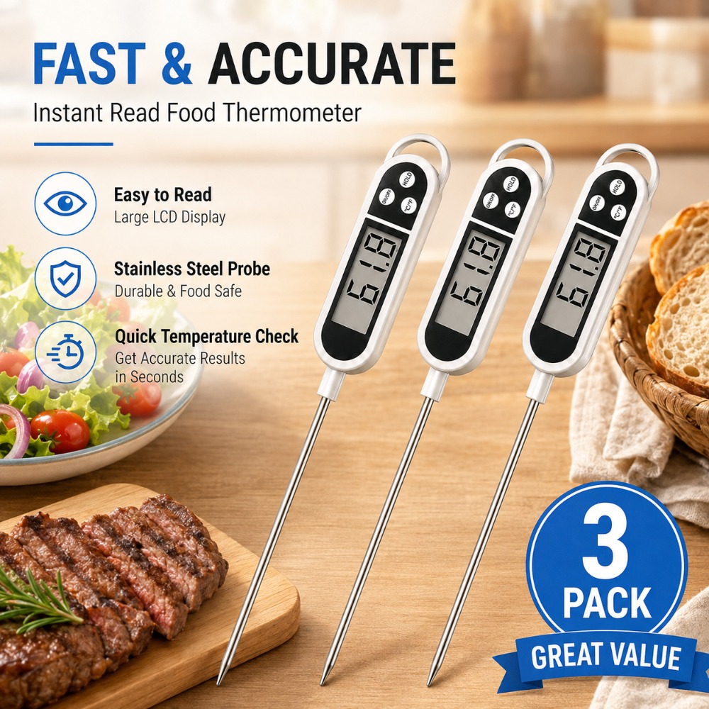 Baby Food With Meat - Termometro Digitale a Sonda con Ampio